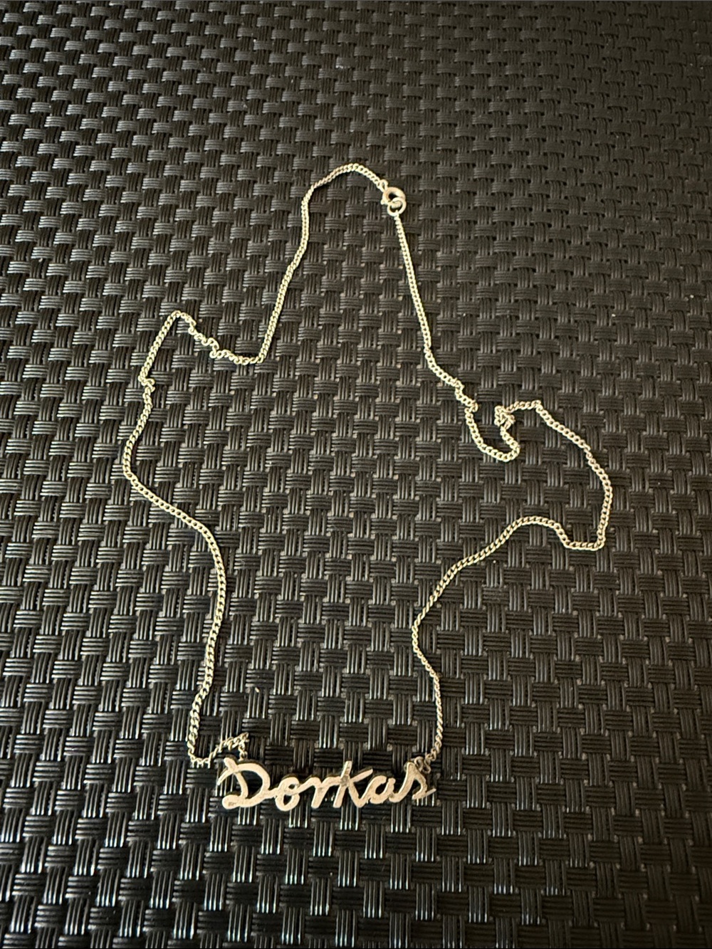 Silver Script Name Necklace - 'Dorkas' Personalized Pendant